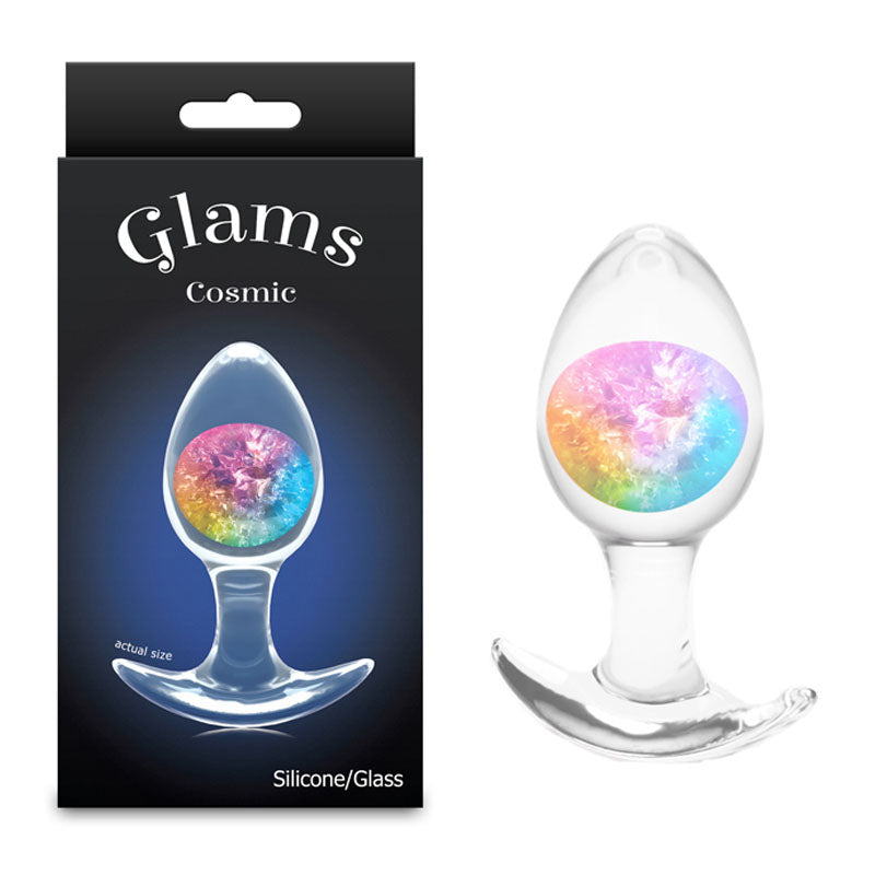 Glams Cosmic (Clear Rainbow) – Medium Small Butt Plug 9.5 cm > Anal Range > Butt Plugs - Tophatter Daily Deals