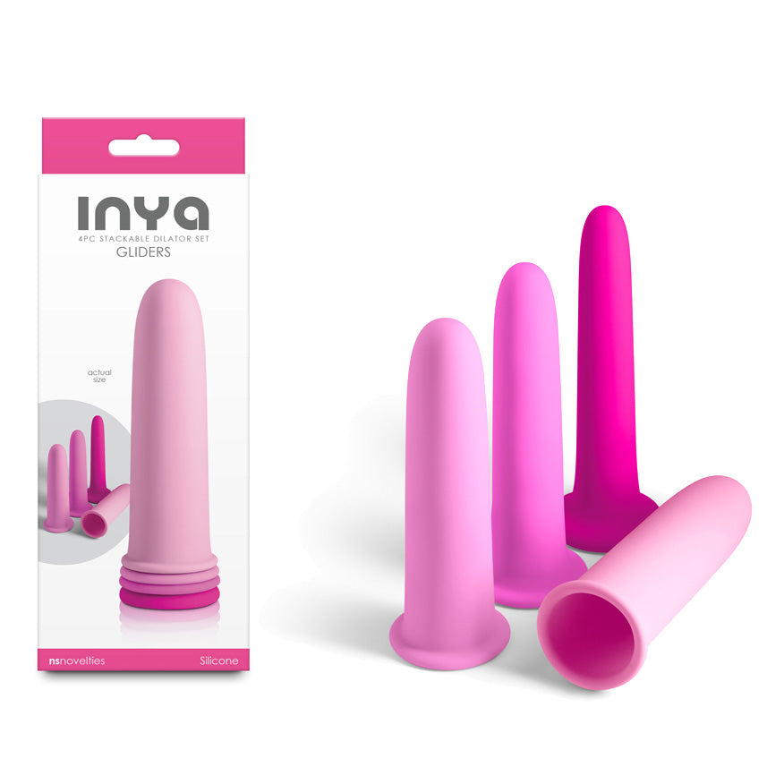 Inya Gliders (Pink) – Silicone Dilator Set with Stackable Sleeves > Sex Toys > Dilators - Tophatter Daily Deals