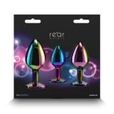 Rear Assets Trainer Kit (Multicolor) – Chrome-Plated 3 Pc Metal Plug Set With Circular Jewel > Anal Range > Butt Plug Kits - Tophatter Daily Deals