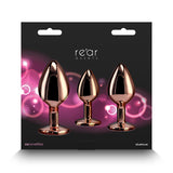 Rear Assets Trainer Kit - 3 Metallic Butt Plugs with Pink Hearts > Anal Range > Butt Plug Kits - Tophatter Daily Deals