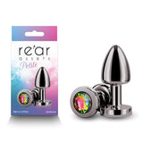 Rear Assets Petite (Gunmetal) – 6 cm Lightweight Metal Butt Plug with Rainbow Gem Base > Anal Range > Jewel Butt Plugs - Tophatter Daily Deals