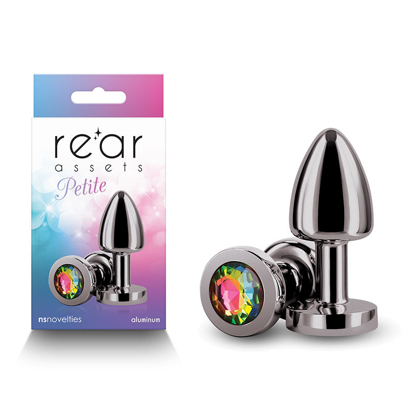 Rear Assets Petite (Gunmetal) – 6 cm Lightweight Metal Butt Plug with Rainbow Gem Base > Anal Range > Jewel Butt Plugs - Tophatter Daily Deals