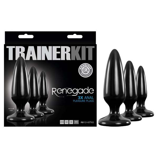 Renegade Pleasure Plug Trainer Kit – 3pc Tapered Butt Plug Set > Anal Range > Butt Plug Kits - Tophatter Daily Deals