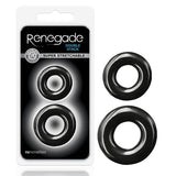 Renegade Double Stack (Black) – Set of 2 Comfort Cock Rings > Cock Ring > Sets - Tophatter Daily Deals