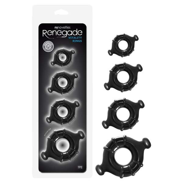 Renegade Vitality Cock Rings Set of Four Sizes > Cock Ring > Sets - Tophatter Daily Deals