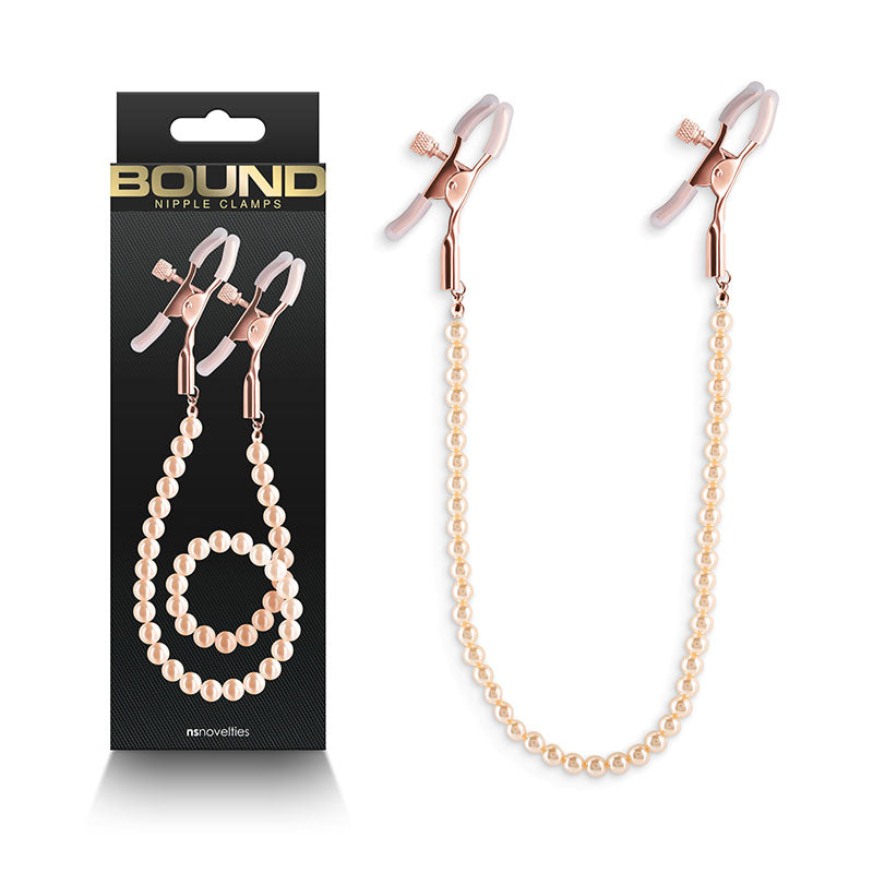 Bound Adjustable Nipple Clamps with Gold Pearl Chain – Silicone Tip Nipple Clamps > Sex Toys > Nipple Clips - Tophatter Daily Deals