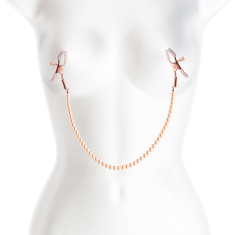 Bound Adjustable Nipple Clamps with Gold Pearl Chain – Silicone Tip Nipple Clamps > Sex Toys > Nipple Clips - Tophatter Daily Deals