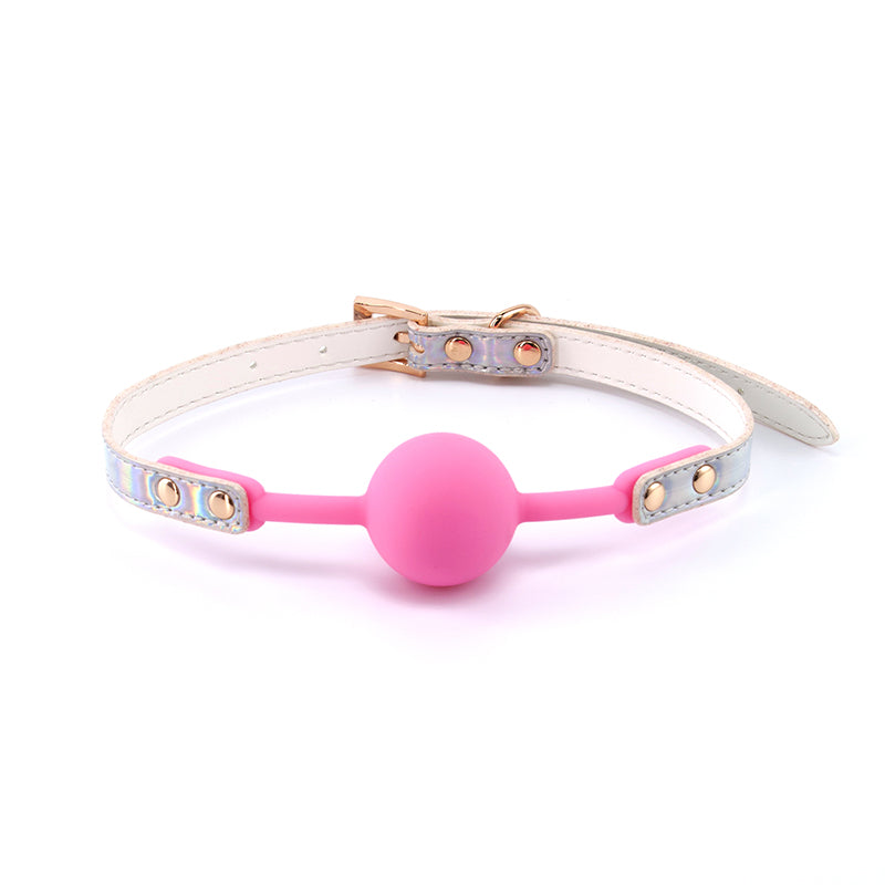 Cosmo Bondage Ball Gag Rainbow 62.3cm Metallic Pink Restraint > Bondage Gear > Gags and Bits - Tophatter Daily Deals