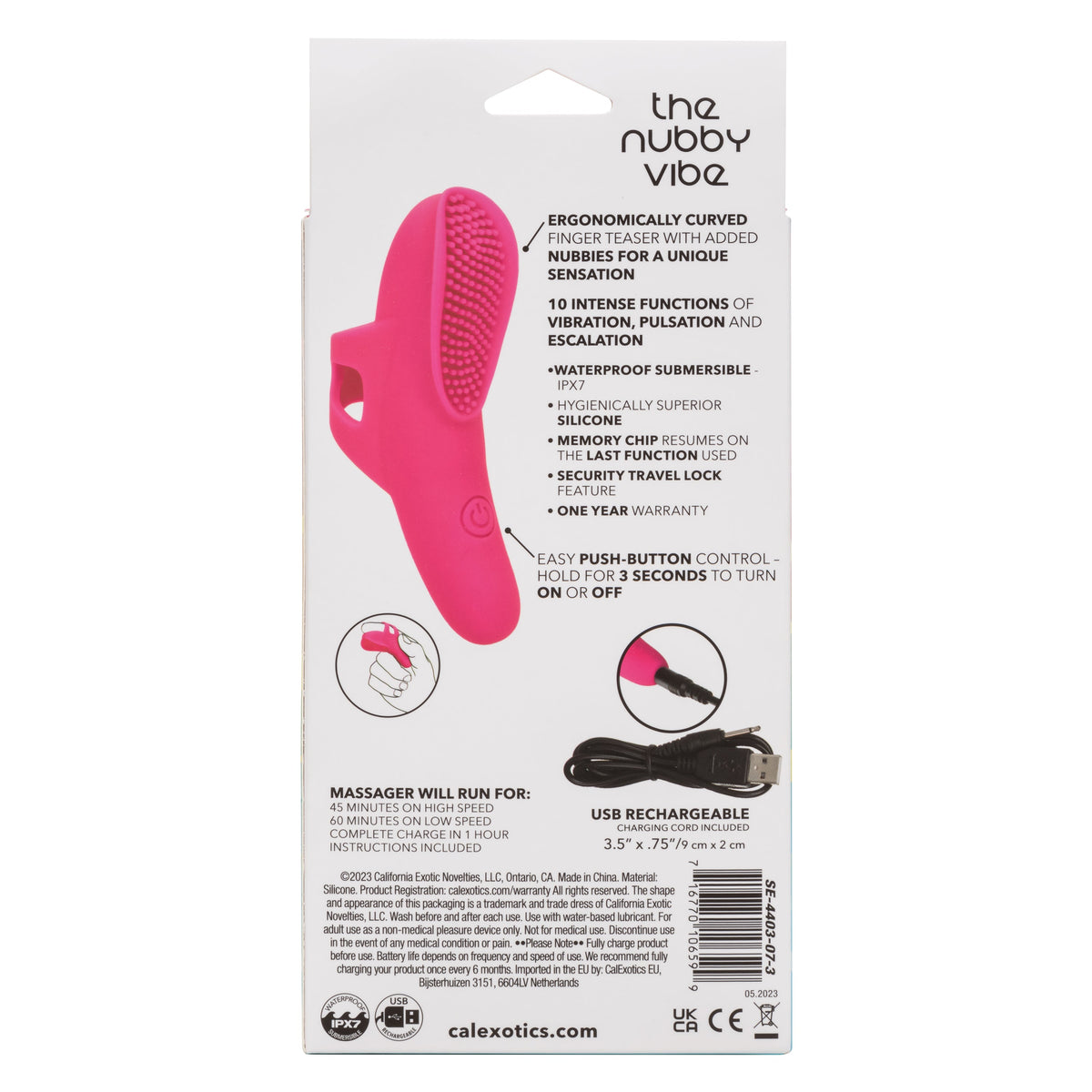 Neon Vibes The Nubby Vibe Pink Silicone Finger Teaser with 10 Functions and Rechargeable > Vibrators > Finger Vibrators - Tophatter Daily Deals