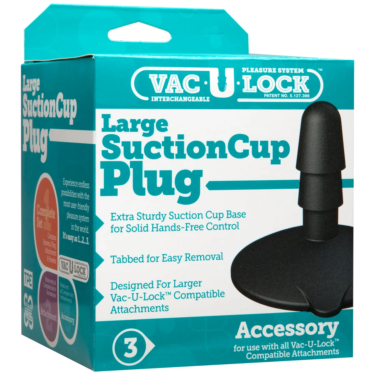 Vac-U-Lock Large Black Suction Cup Plug – Extra-Sturdy Butt Plug > Anal Range > Oversized Anal Toys - Tophatter Daily Deals
