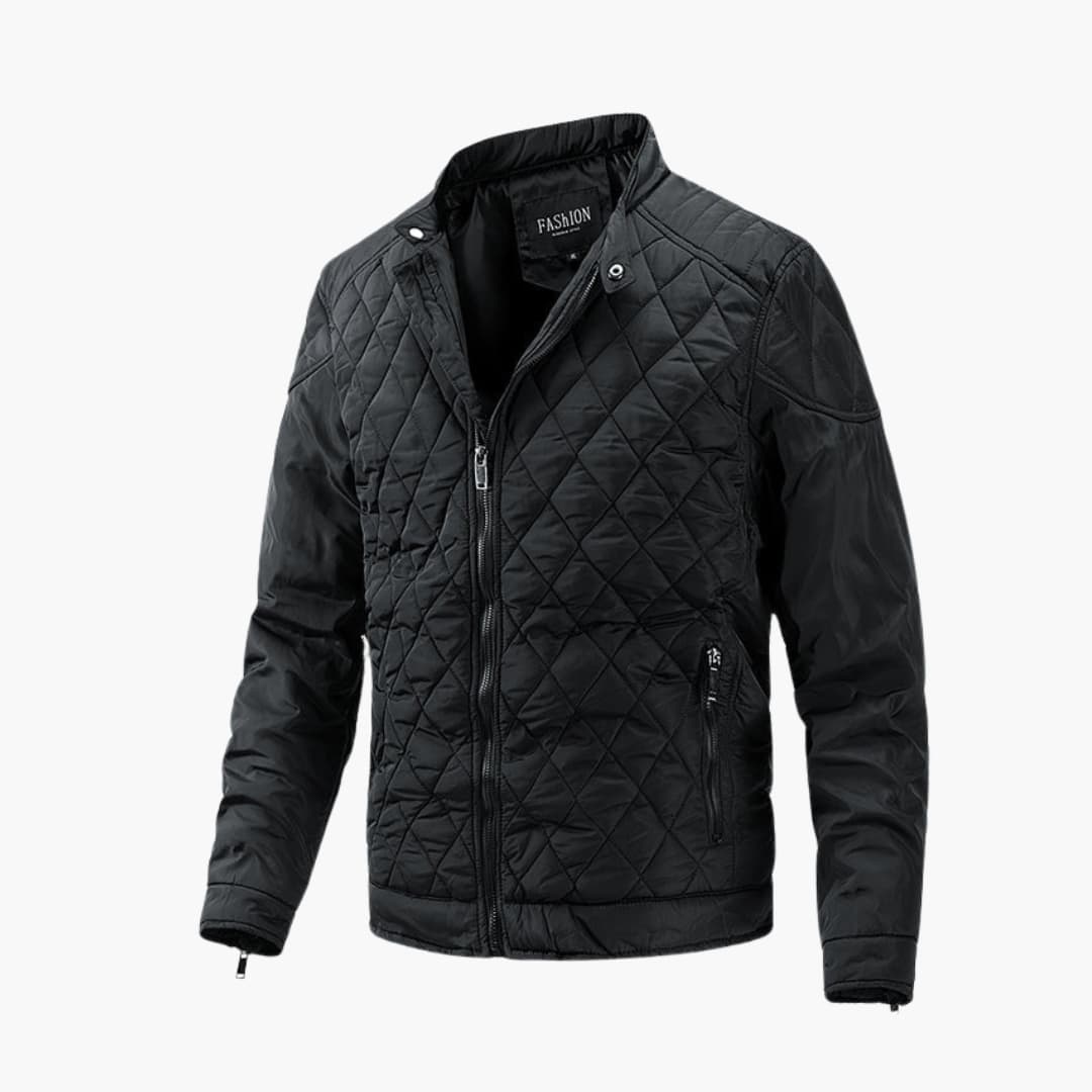 Lightweight Men's Quilted Jacket - Diamond, Insulated Black - Tophatter Daily Deals