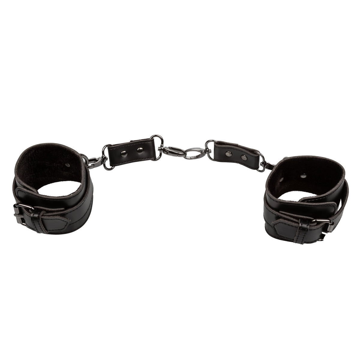 Euphoria Collection Black Adjustable Hand Cuffs with Velvet Interior and Vegan Leather Exterior > Bondage Gear > Restraints - Tophatter Daily Deals