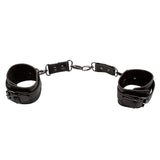 Euphoria Collection Black Adjustable Hand Cuffs with Velvet Interior and Vegan Leather Exterior > Bondage Gear > Restraints - Tophatter Daily Deals
