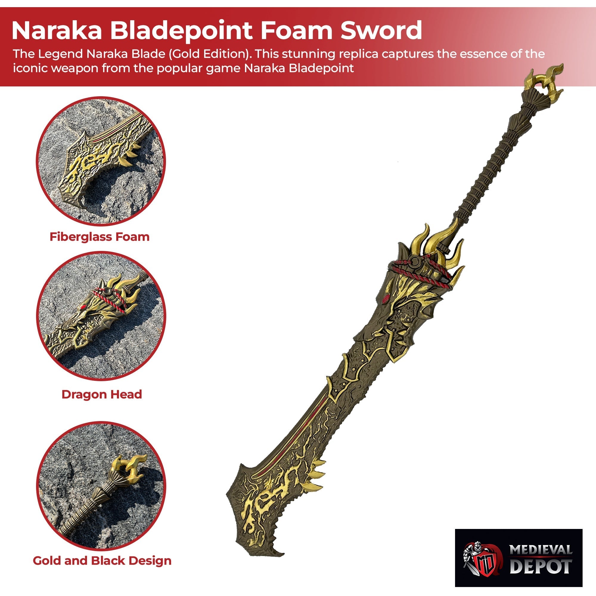 Naraka Bladepoint Foam Sword The Legend Naraka Blade Gold Edition Foam Products - Tophatter Daily Deals