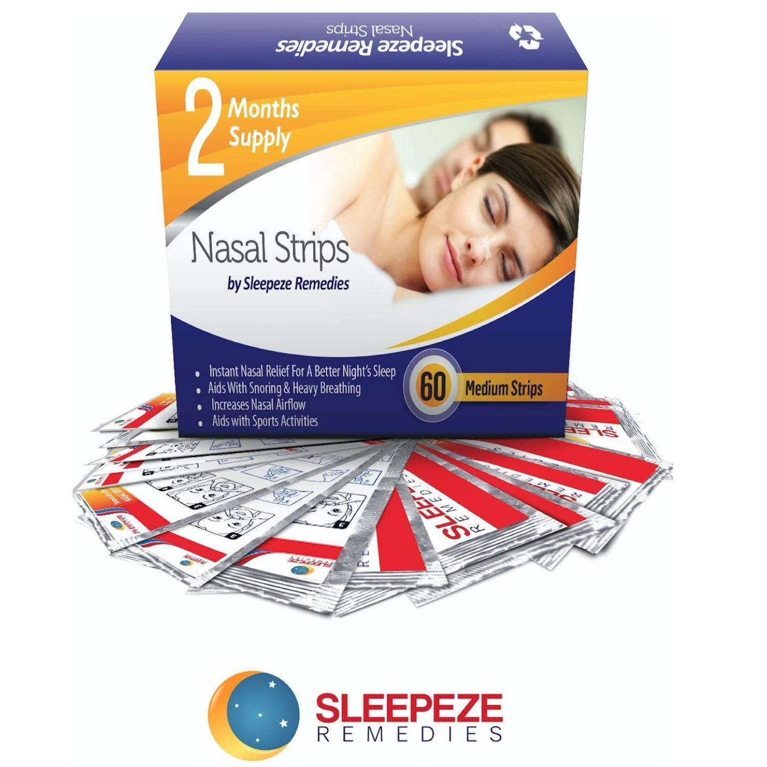 Nasal Strips for Snoring - Nasal Strips (60 Pack) Nose Strip to Stop Snoring, Snoring Strips to Help You Breathe Through Your Nose Personal Care - Tophatter Daily Deals