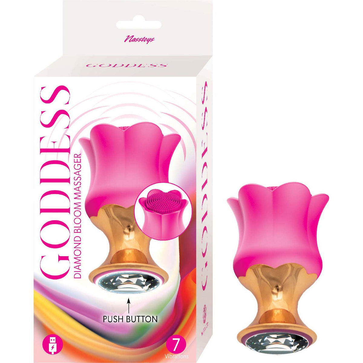 Nasstoys Goddess Diamond Blooming Clitoral Massager Fushcia > Sex Toys For Ladies > Clitoral Vibrators and Stimulators - Tophatter Daily Deals