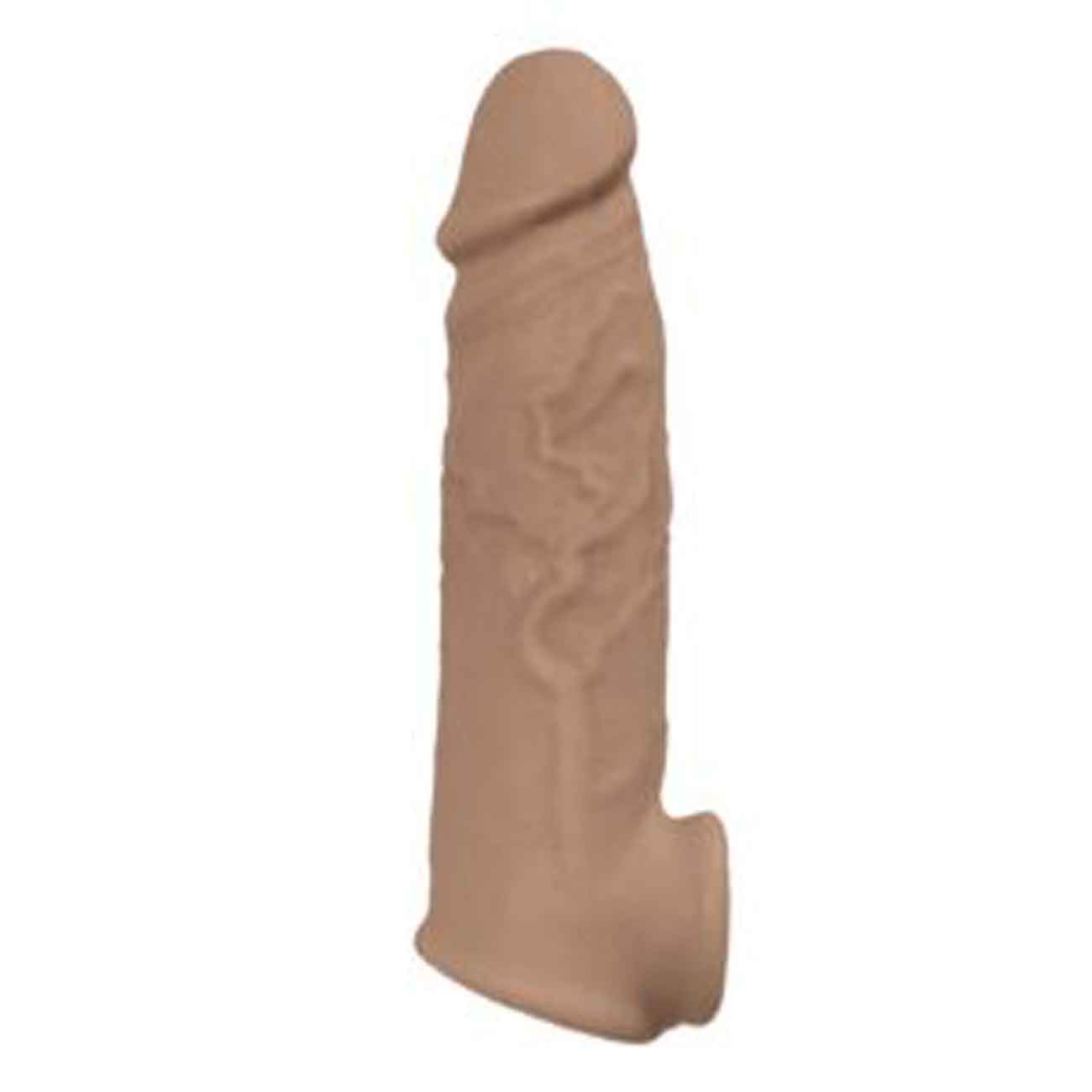 Natural Realskin Vibrating Penis Extender Sleeve Brown 7.6cm > Sex Toys For Men > Penis Sleeves - Tophatter Daily Deals