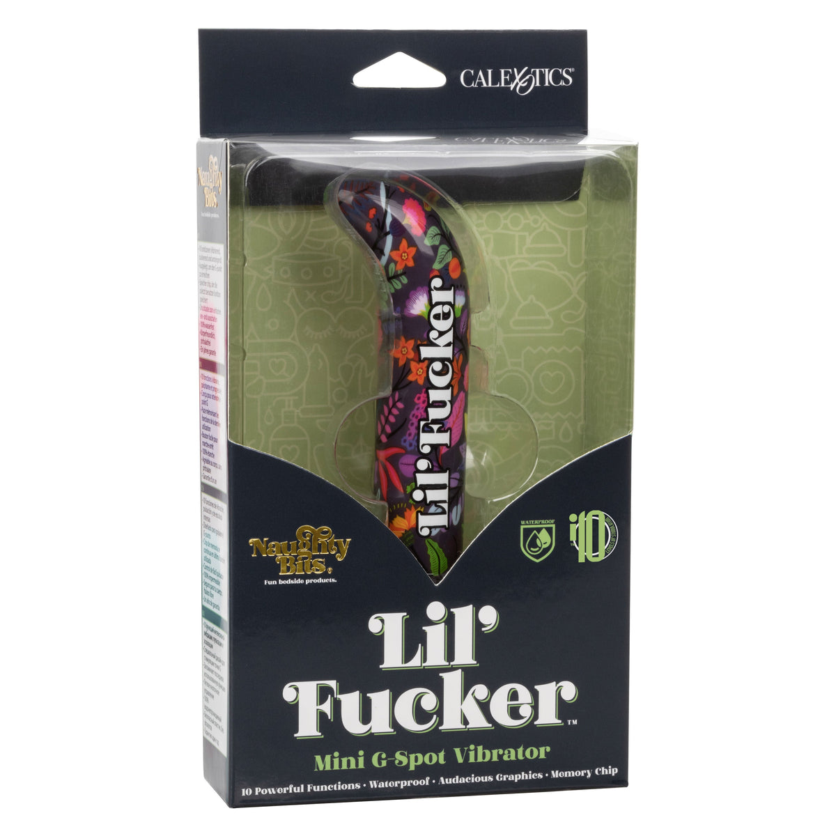 Naughty Bits Lil' Fucker Mini G-Spot Vibrator 4.25 Inch Waterproof with Floral Design > Vibrators > Mini Vibrators - Tophatter Daily Deals
