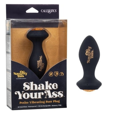 Naughty Bits Shake Your Ass Petite Black Vibrating Butt Plug with Gemstone Button > Anal Range > Jewel Butt Plugs - Tophatter Daily Deals
