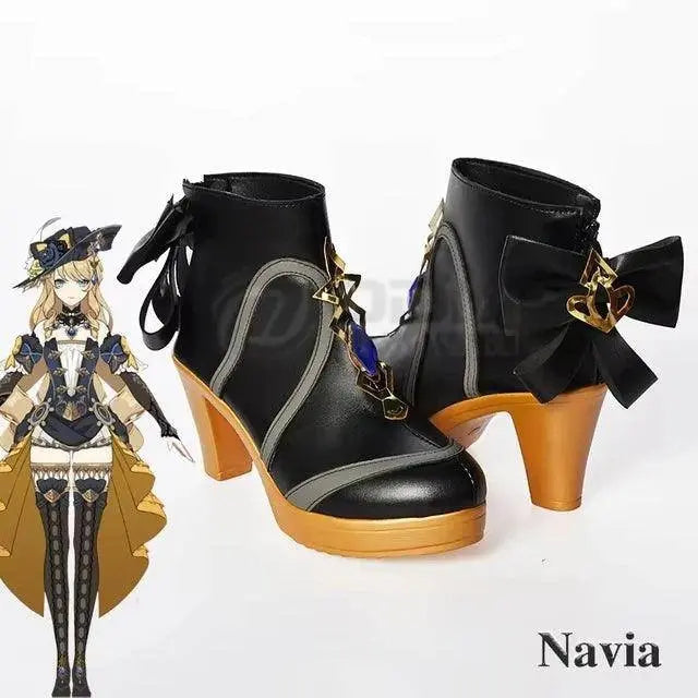 Navia Cosplay Shoes Anime Chinese Style Halloween for Genshin Impact Women Game Shoes Only - Tophatter Daily Deals