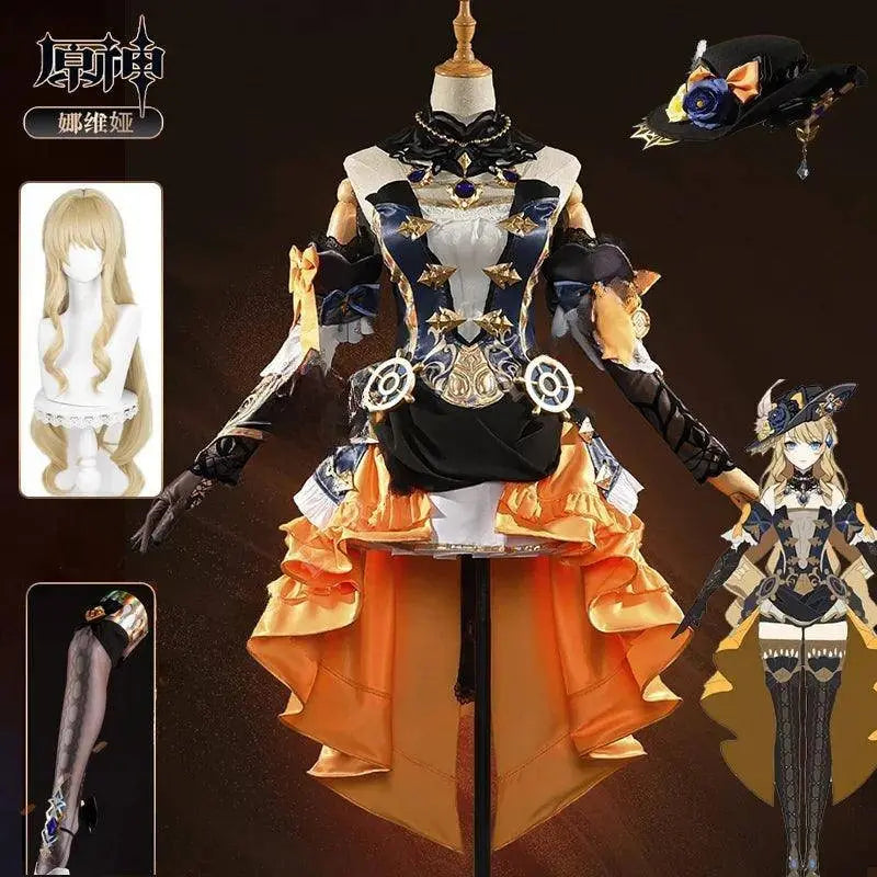 Navia Genshin Impact Cosplay Costume Wig Dress Uniform Fontaine Spina Di Rosula Hat Clorinde Halloween Costumes for Women - Tophatter Daily Deals