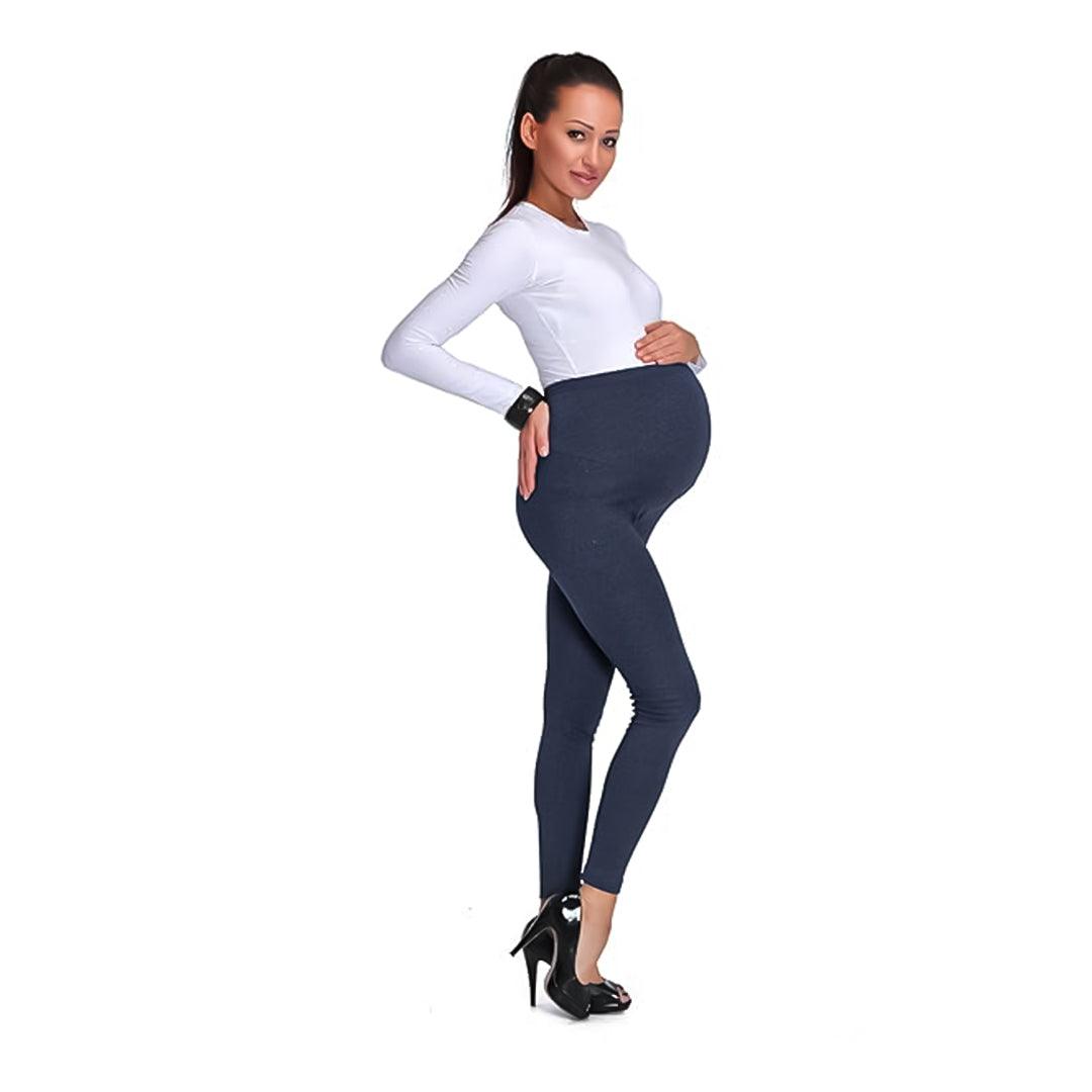 Fleece Lined Maternity Leggings - Mom Thick Leggings Soft Warm Full Length Cotton Pregnancy Pants Navy Clothing - Tophatter Daily Deals