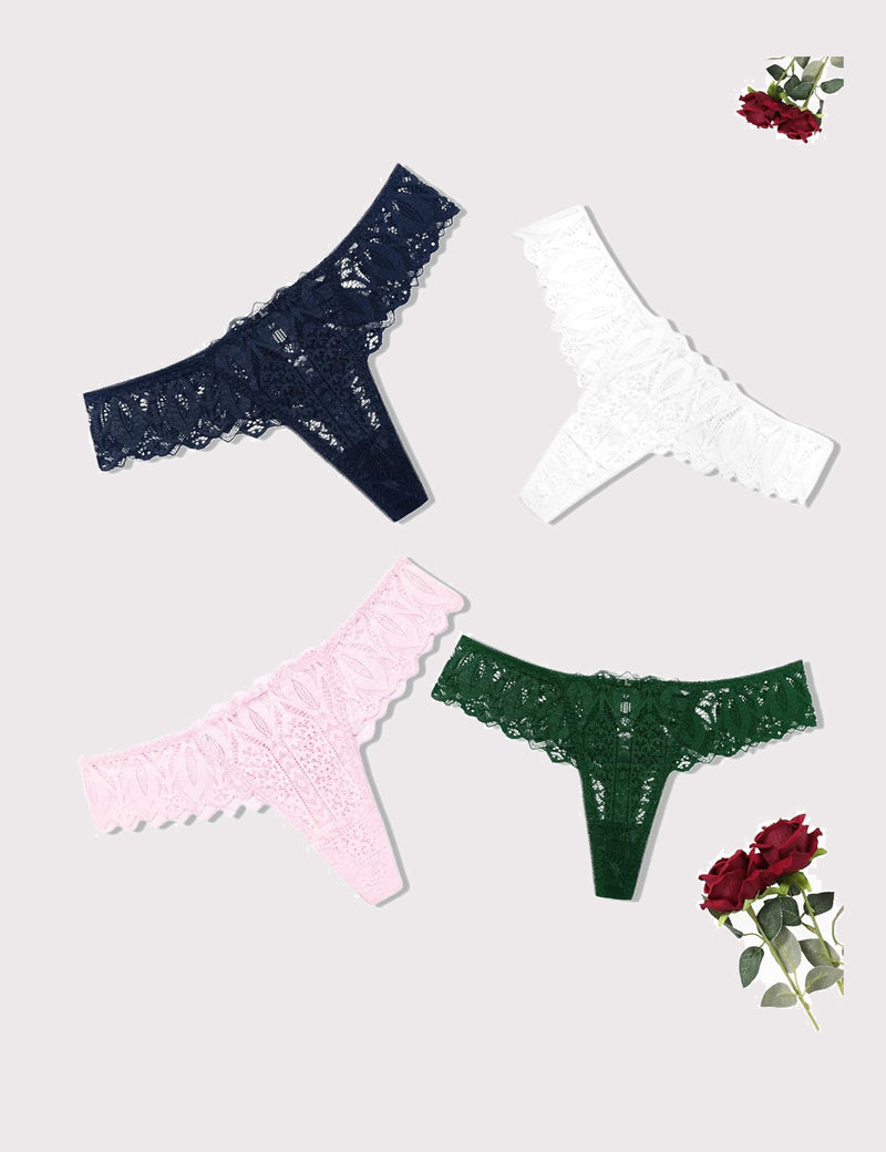 Lace Thongs Cross Back Underwear Navy Blue+white+green+pink Lingeries-panties - Tophatter Daily Deals