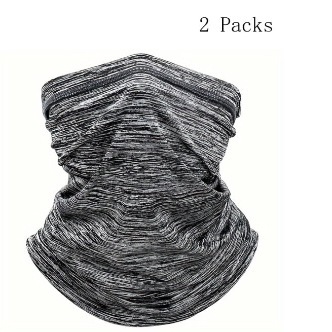 Neck Gaiter Face Cover Scarf with UV and Wind Protection 2-Packs Light Gray Neck Gaiter - Tophatter Daily Deals