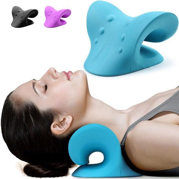Neck Stretcher - Neck Traction Pillow Original Cloud Shape Neck Stretcher Cervical Pain Relief UK Type-1 ~ Blue Hot Sale - Tophatter Daily Deals