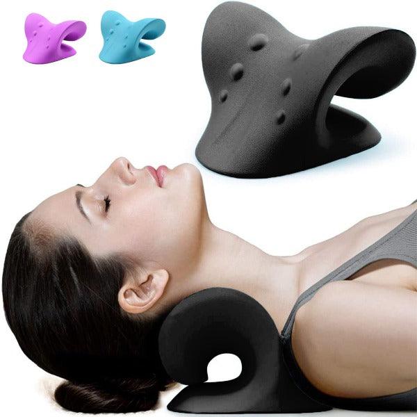 Neck Stretcher - Neck Traction Pillow Original Cloud Shape Neck Stretcher Cervical Pain Relief UK Type-1 ~Black Hot Sale - Tophatter Daily Deals