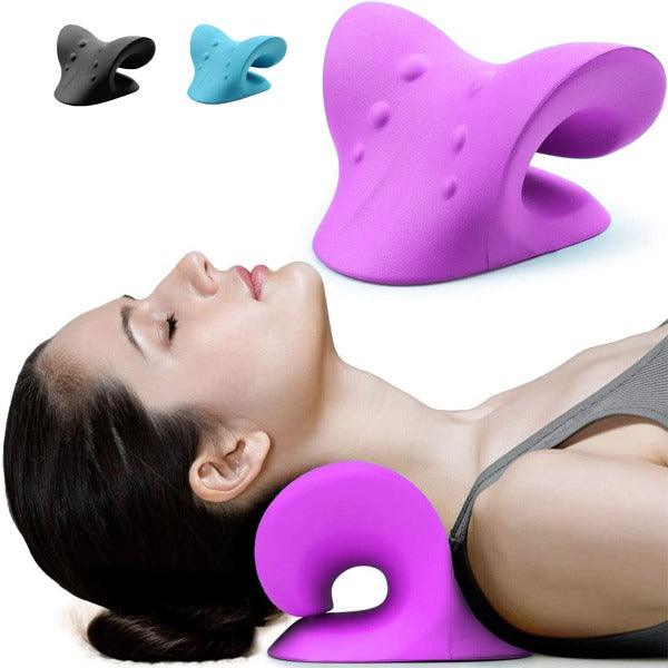 Neck Stretcher - Neck Traction Pillow Original Cloud Shape Neck Stretcher Cervical Pain Relief UK Type-1 ~ Purple Hot Sale - Tophatter Daily Deals