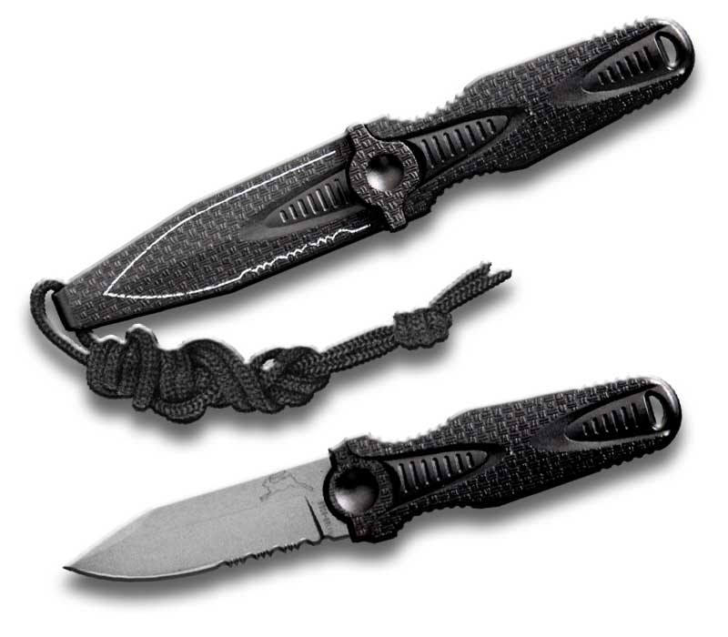 6.5 Inches Neck Knife Mini Hunting Knife With Serrated Drop Point Blade - Tophatter's Army Products & Self Defense Collectible Weapons - Tophatter Daily Deals