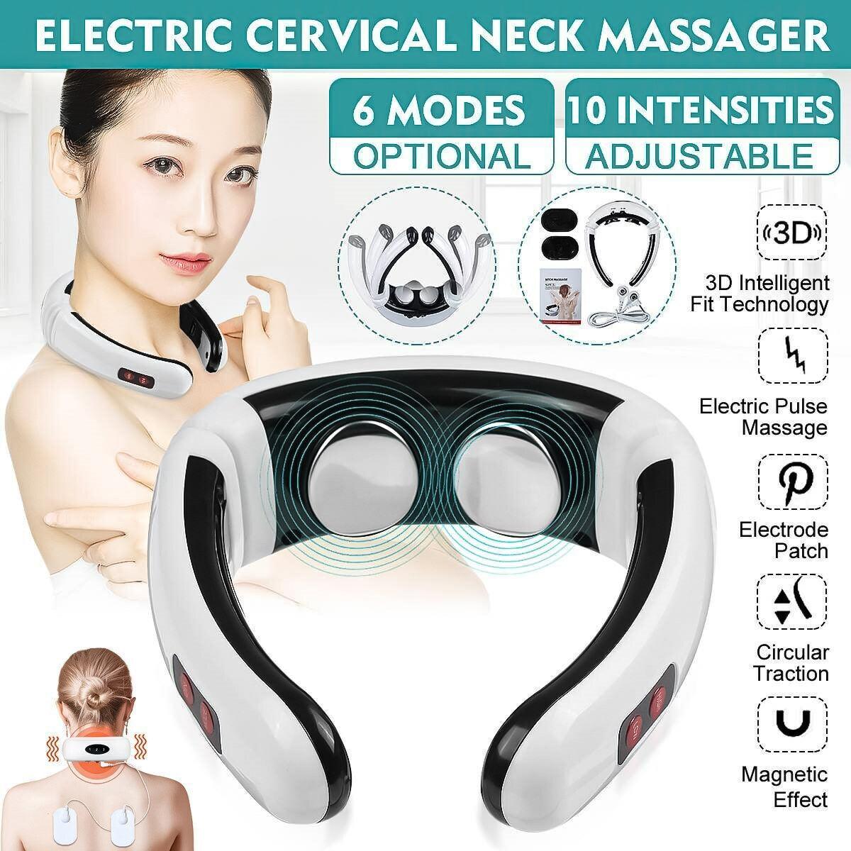 Best Massager for Neck - Cervical Neck Pulse Massager Body Shoulder Muscle Relax Relieve Pain Electric Health Care - Tophatter Daily Deals