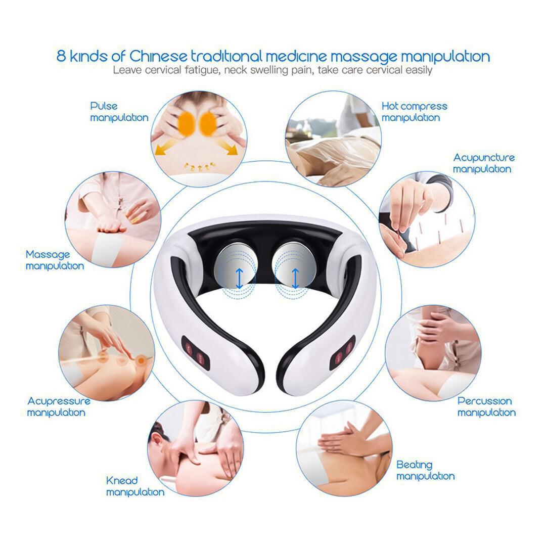 Best Massager for Neck - Cervical Neck Pulse Massager Body Shoulder Muscle Relax Relieve Pain Electric Health Care - Tophatter Daily Deals