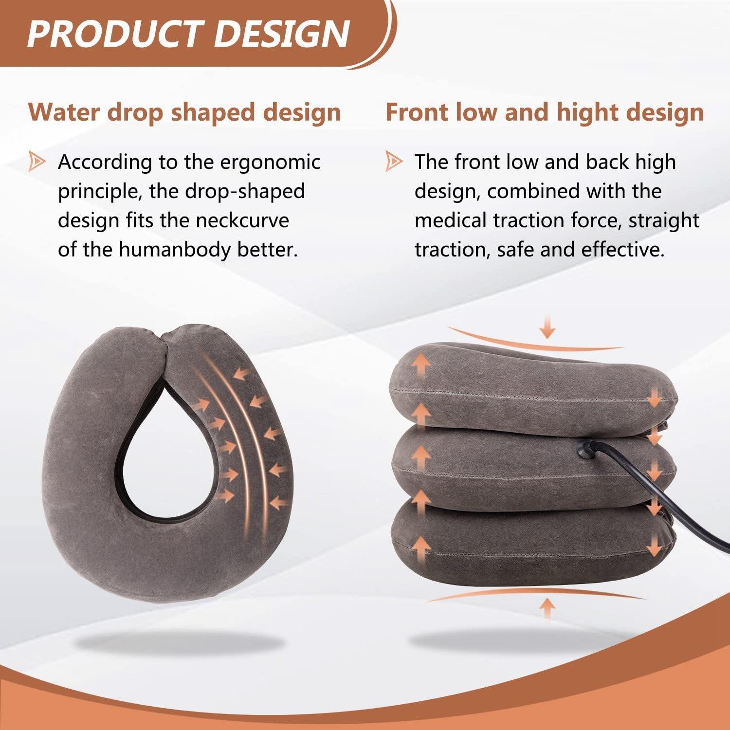 Cervical Neck Traction Device - Cervical Traction Collar, Inflatable Cervical Collar Neck Relief Traction Brace Support Stretcher Device Exercise & Fitness - Tophatter Daily Deals