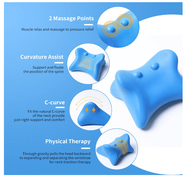 Neck Pain Relief Device- Pain Relief Cervical Traction Pillow Cloud Shape Personal Care - Tophatter Daily Deals