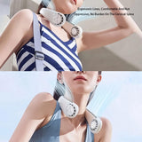 Portable Neck Fans - Portable 5 Speed Neck Fan USB Rechargeable Neckband Bladeless Cooler Apparel & Accessories - Tophatter Daily Deals