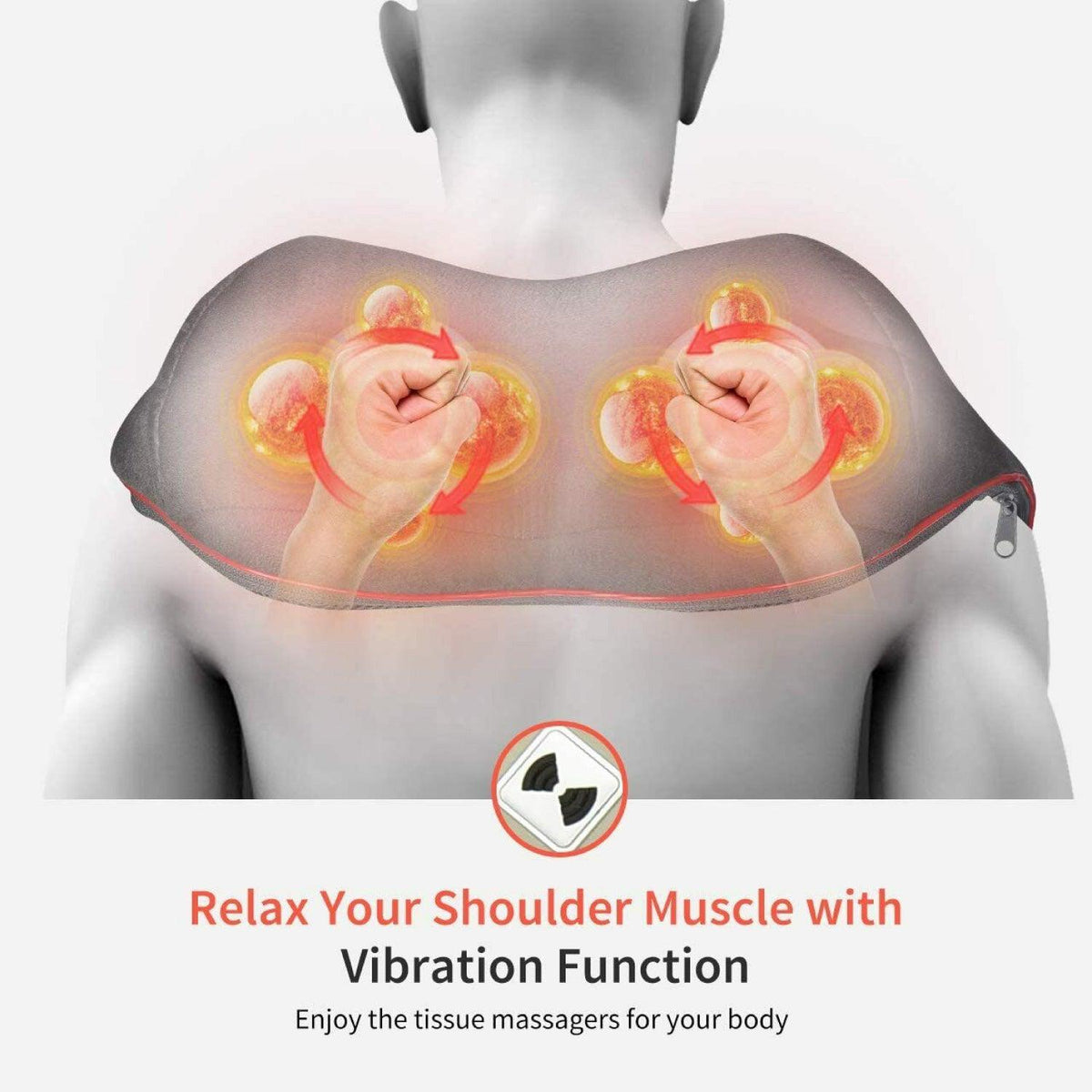Neck and Shoulder Massager With Heat - Kneading Neck Massager Shoulder Back & Body Massage Deep Tissue Health & Beauty - Tophatter Daily Deals