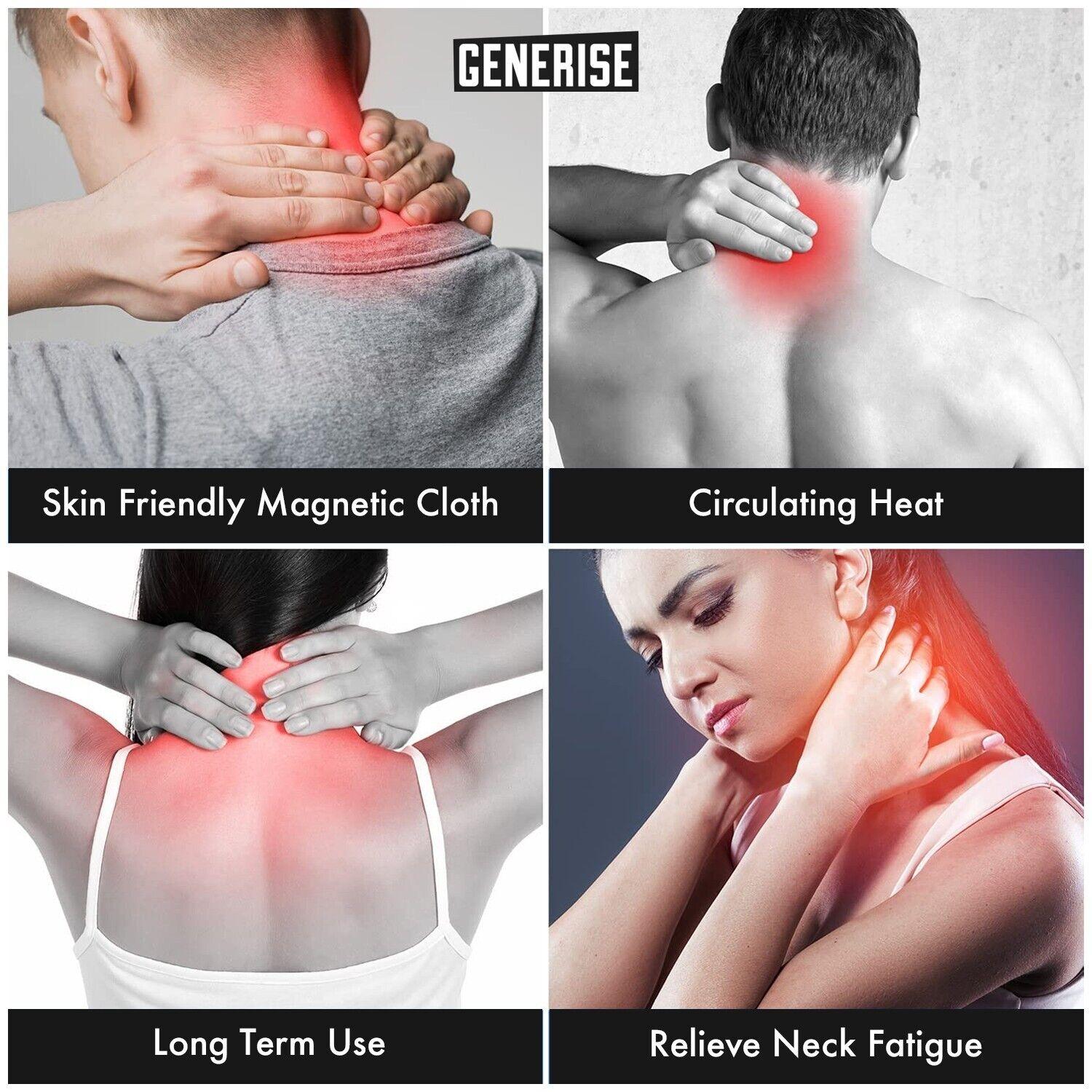 Heated Neck Wrap - Self Heating Magnetic Neck Support Brace Collar Pain Relief Heat Pad Tourmaline Personal Care - Tophatter Daily Deals