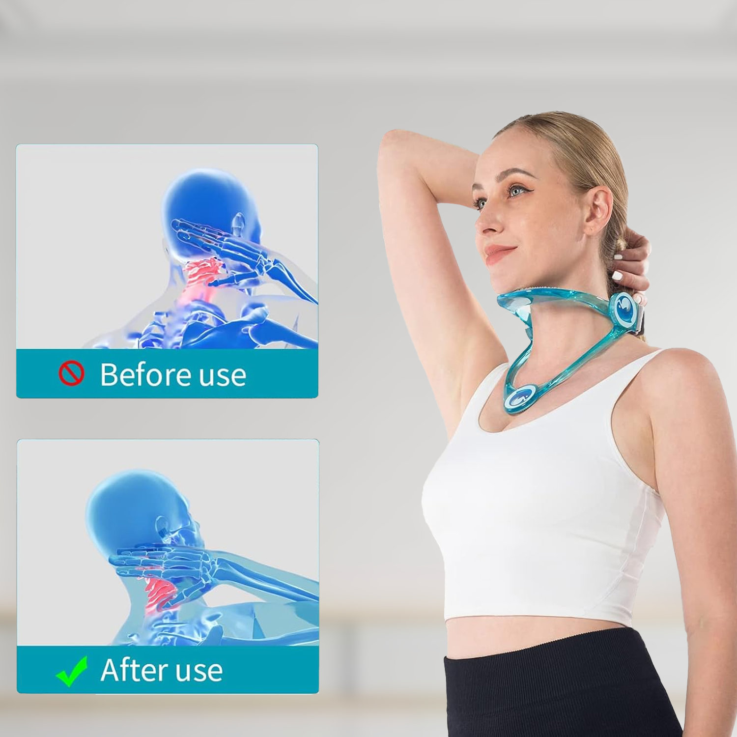 Neck Support Brace – Adjustable Cervical Traction Collar for Decompression & Pain Relief Health Care - Tophatter Daily Deals