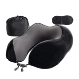 Neck Pillow for Travel - Memory Foam U Shaped Travel Pillow Neck Support Soft Head Rest Car Plane Health Care - Tophatter Daily Deals