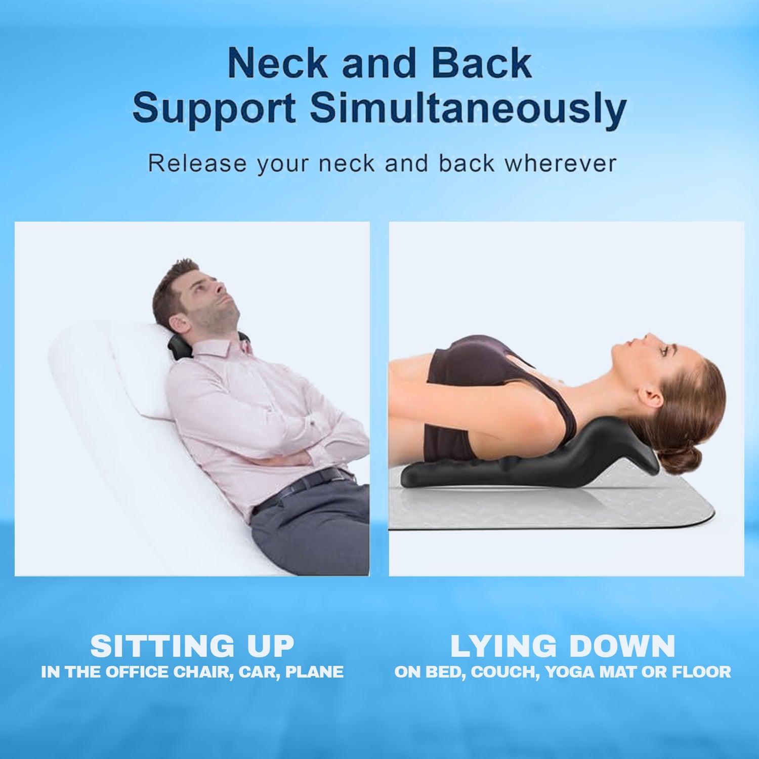 Neck Shoulder Massager - Upper Back Massager Cervical Traction Device Neck Stretcher For TMJ Pain Relief Cervical Spine Alignment Chiropractic Pillow Health & Beauty - Tophatter Daily Deals