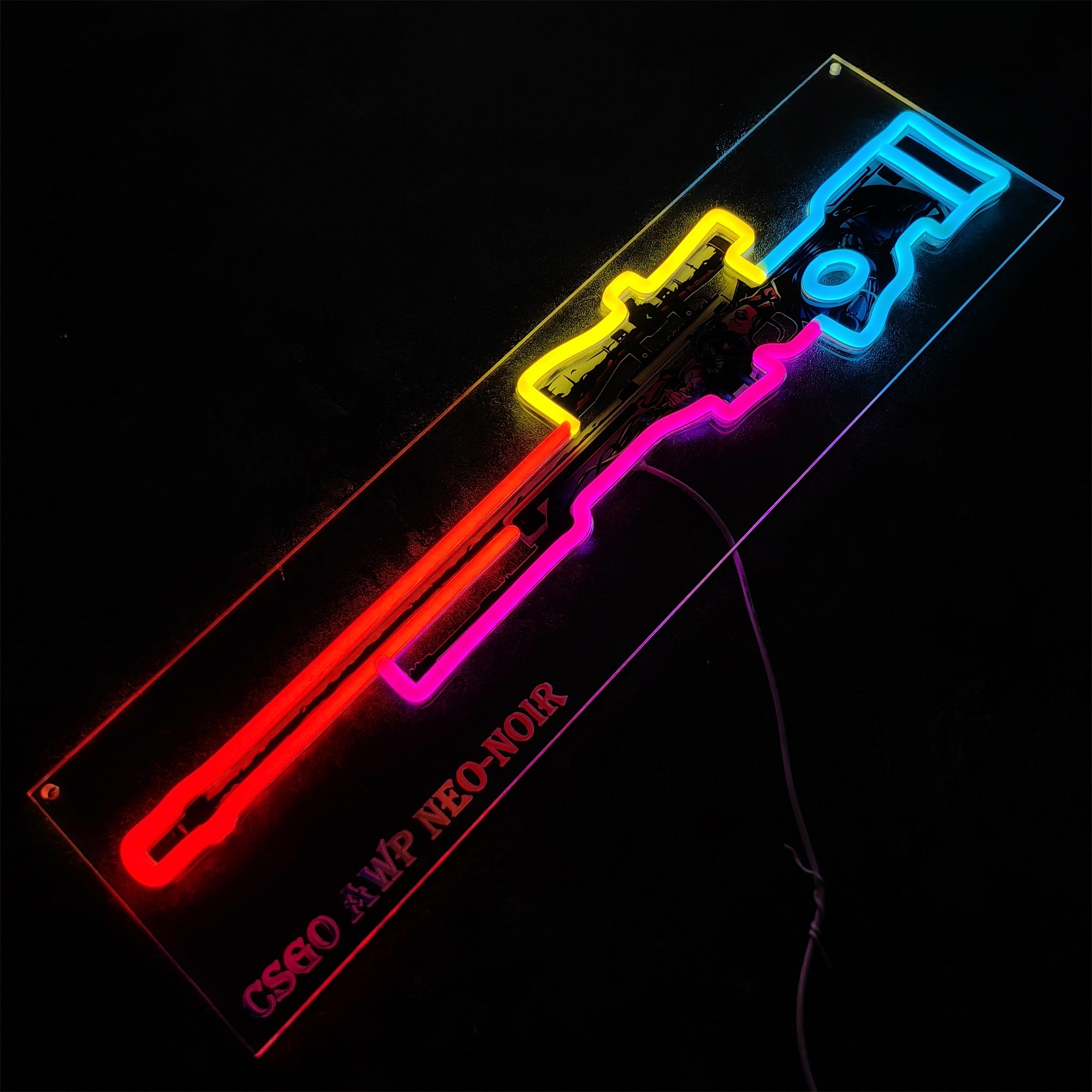 AWP Neo-Noir Sniper Gun Neon Light Wall Decor - Tophatter Daily Deals