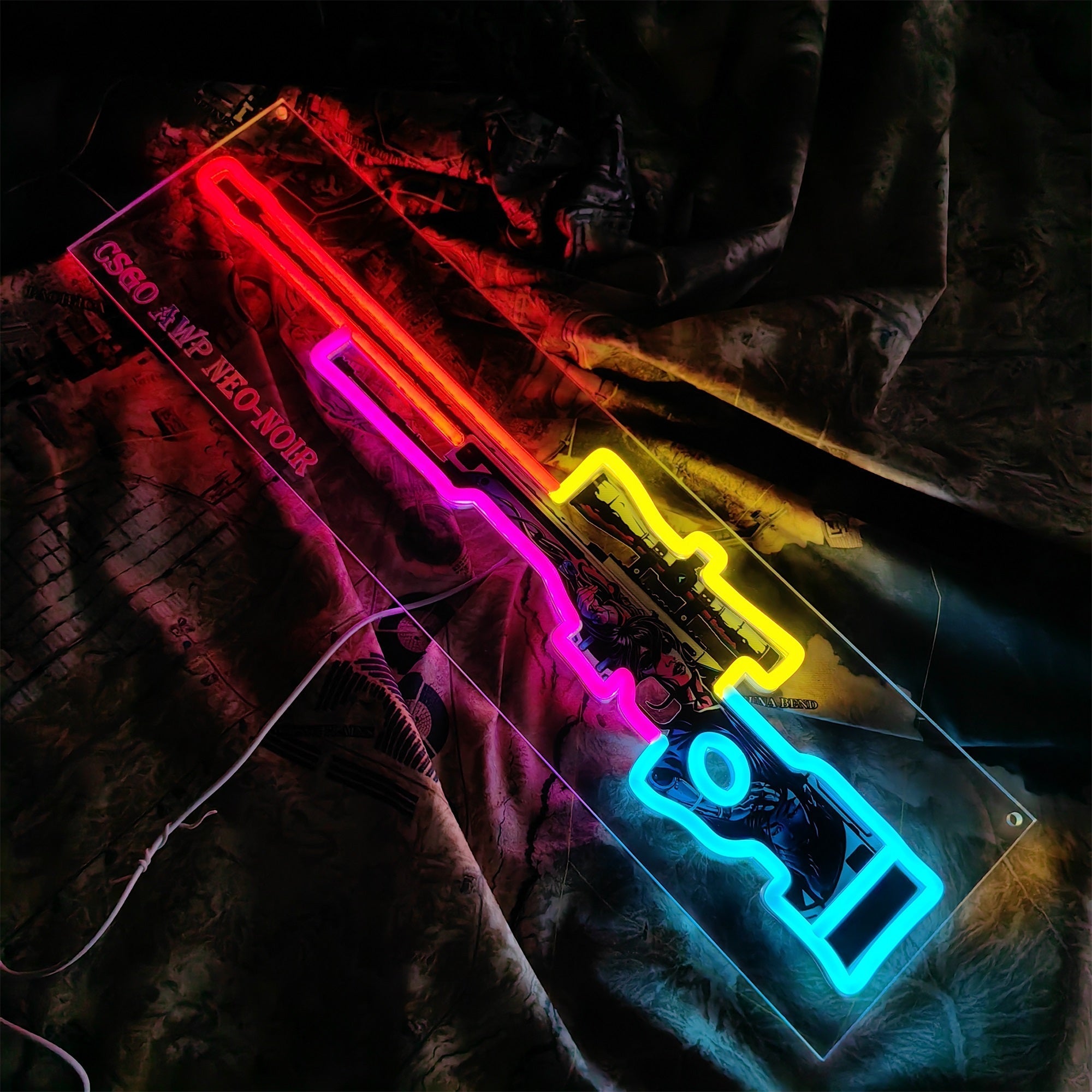 AWP Neo-Noir Sniper Gun Neon Light Wall Decor - Tophatter Daily Deals