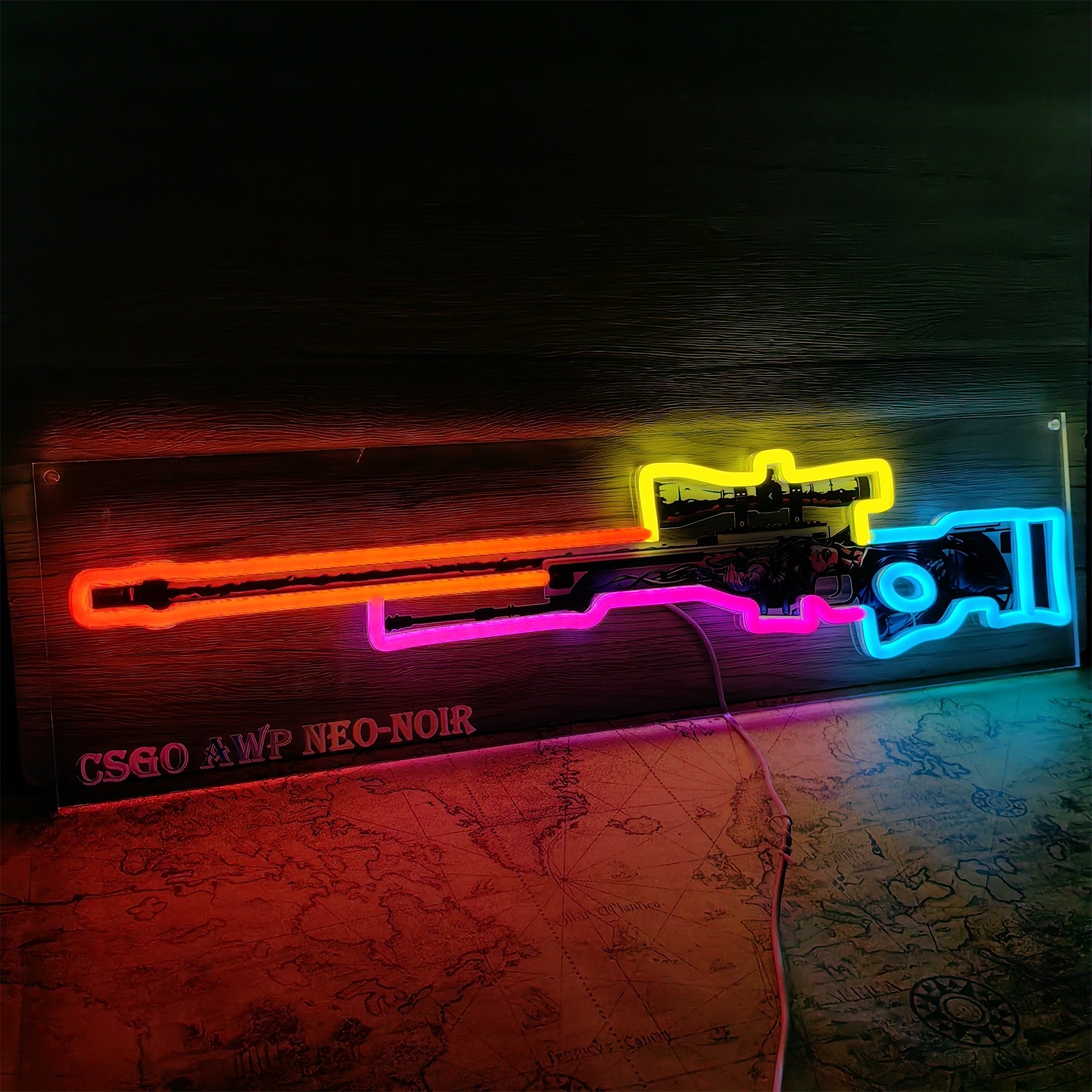AWP Neo-Noir Sniper Gun Neon Light Wall Decor - Tophatter Daily Deals