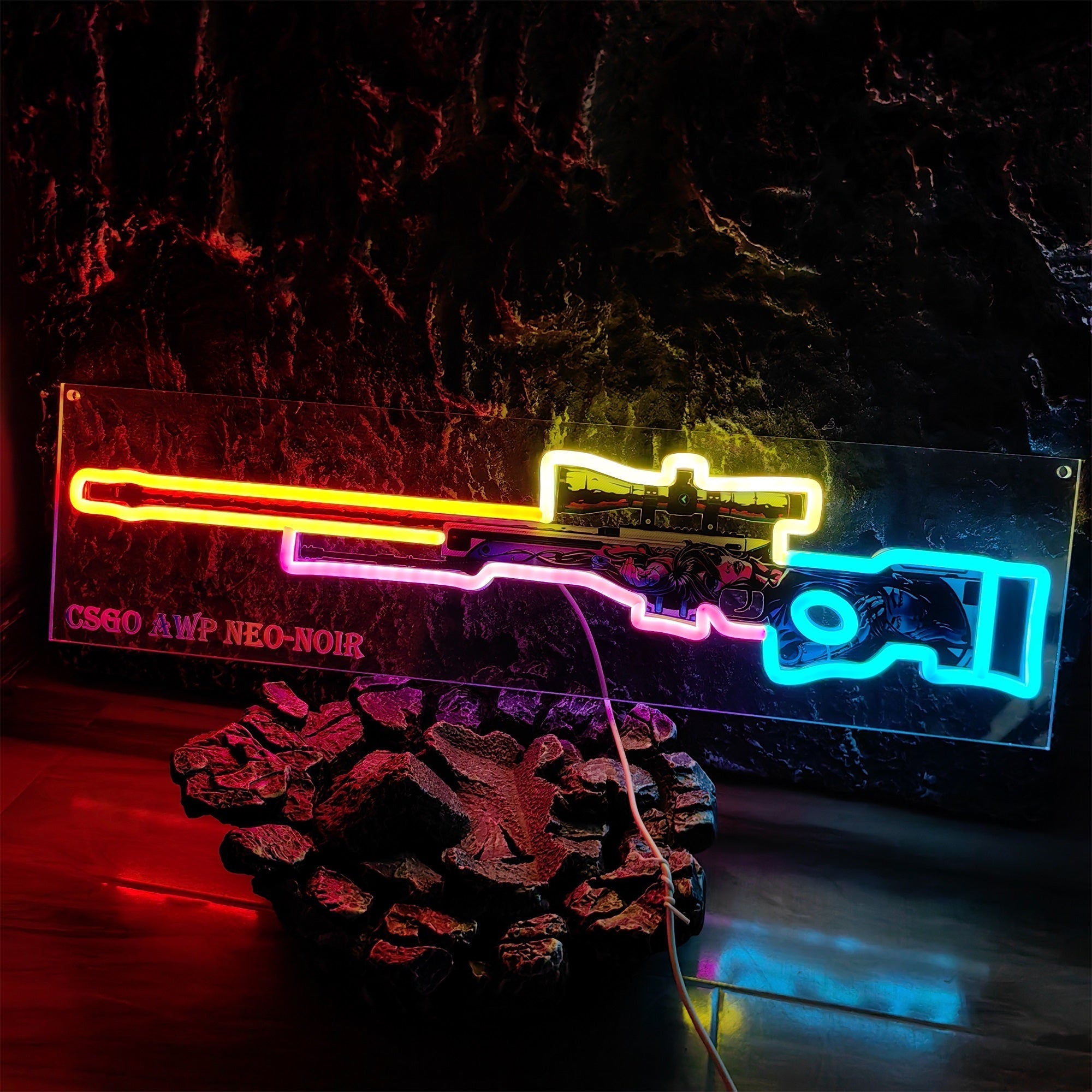 AWP Neo-Noir Sniper Gun Neon Light Wall Decor - Tophatter Daily Deals