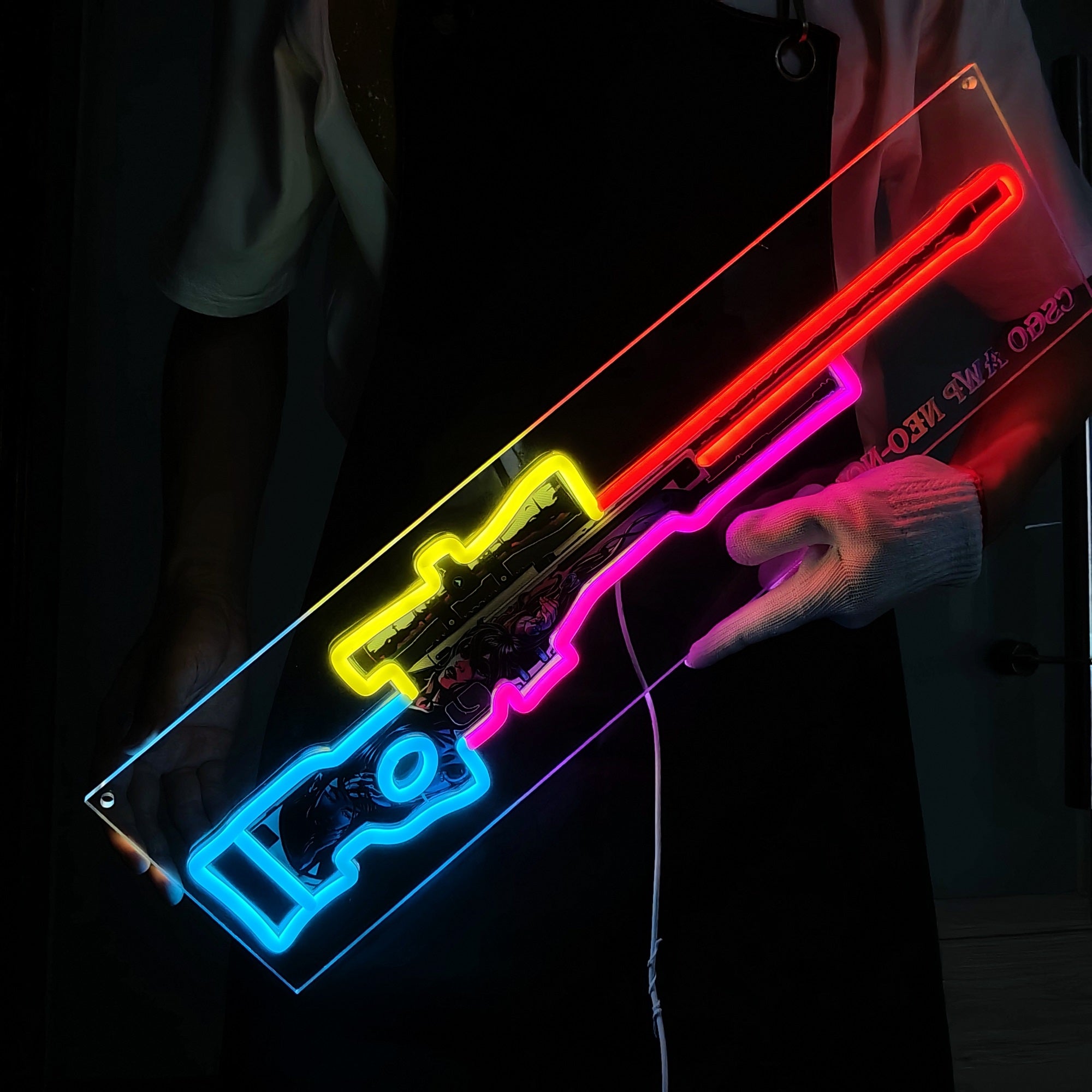 AWP Neo-Noir Sniper Gun Neon Light Wall Decor - Tophatter Daily Deals