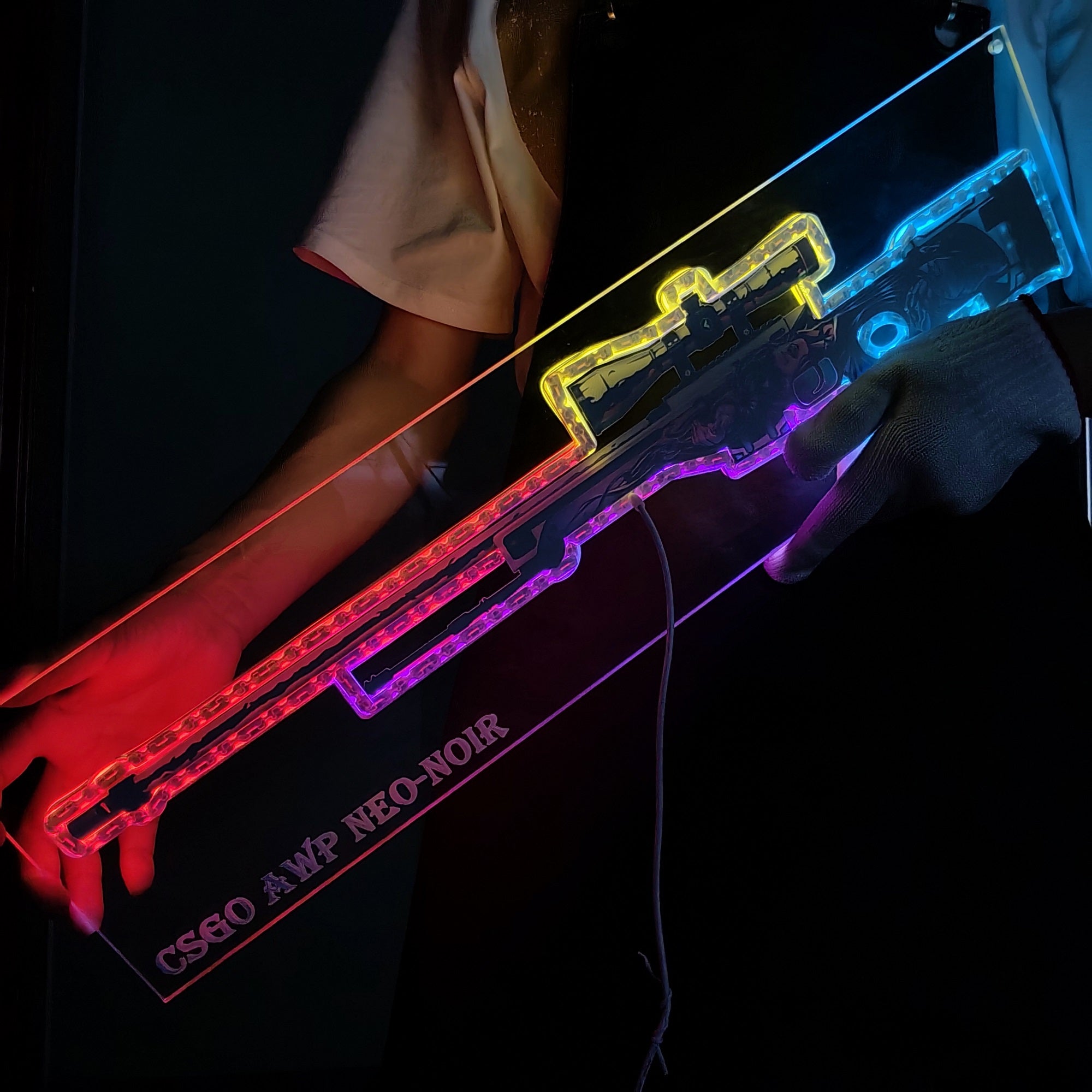 AWP Neo-Noir Sniper Gun Neon Light Wall Decor - Tophatter Daily Deals