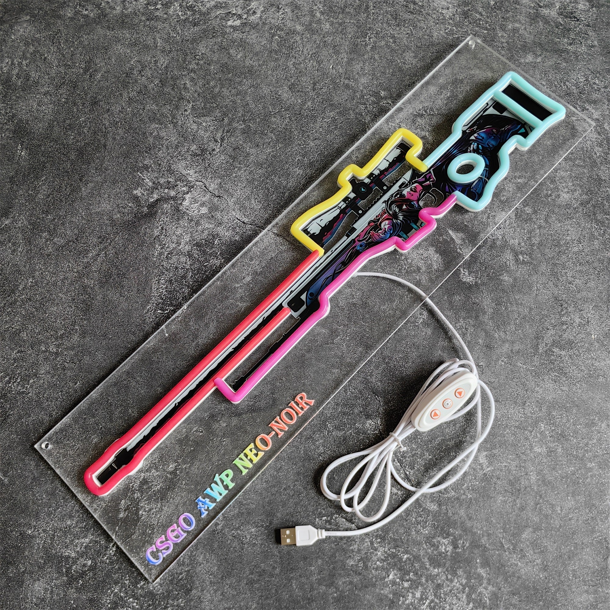 AWP Neo-Noir Sniper Gun Neon Light Wall Decor - Tophatter Daily Deals