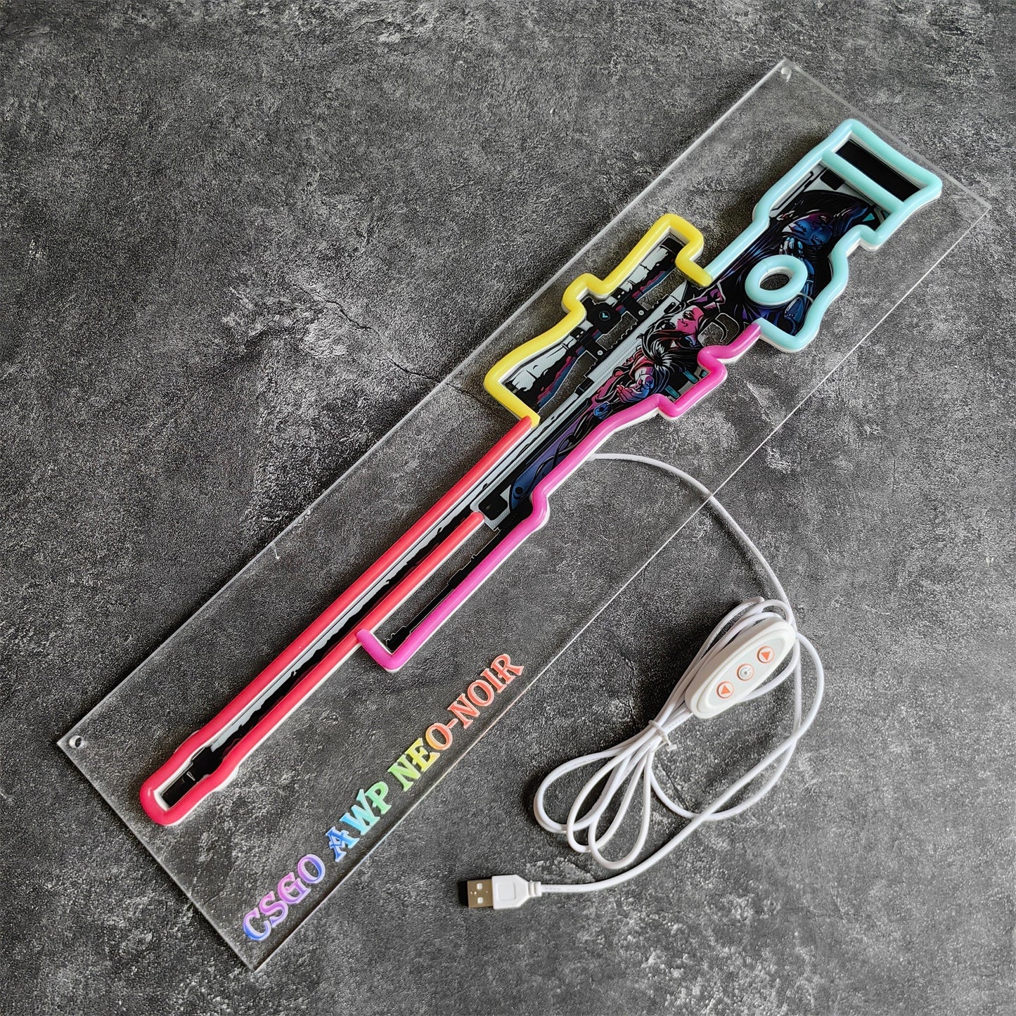 AWP Neo-Noir Sniper Gun Neon Light Wall Decor - Tophatter Daily Deals